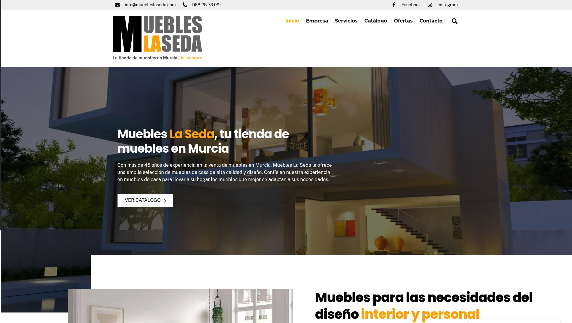 Diseño web de Muebles La Seda - Tienda de Muebles en Murcia