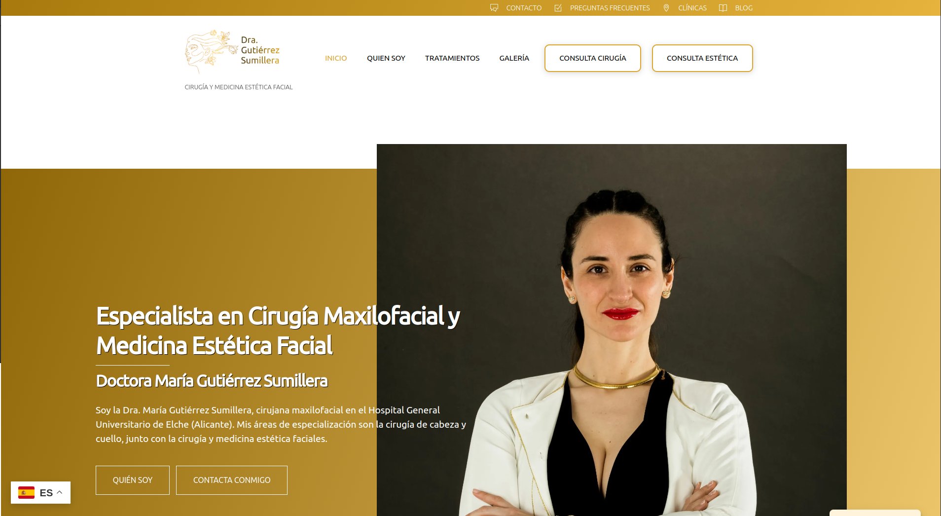 Diseño web de Dra. Gutiérrez Sumillera - Cirujana Maxilofacial en Elche